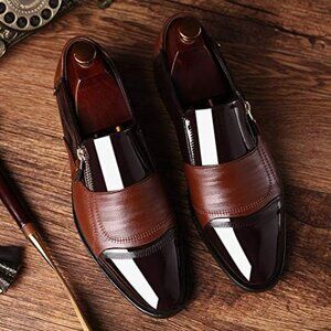New! Mens Business Dress Shoes Leather Shoes Loafers-Black & Brown